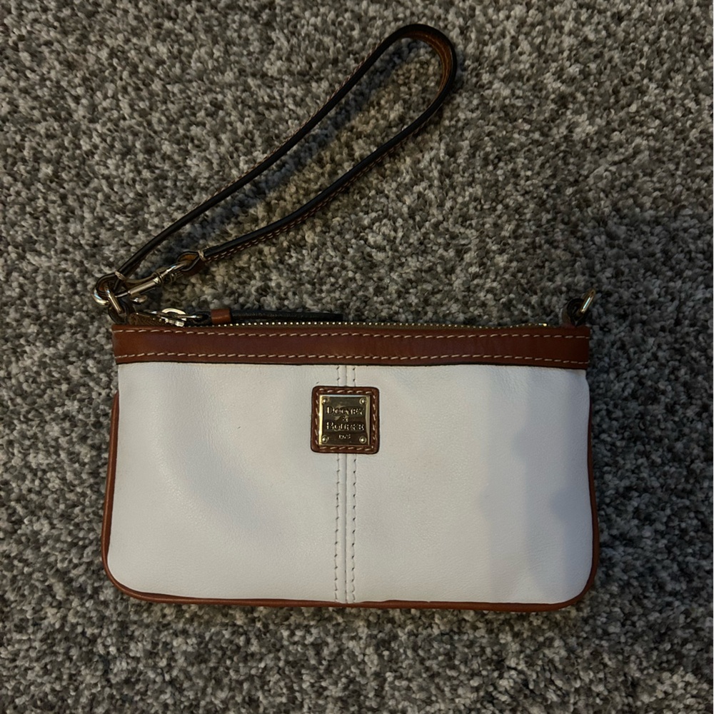Dooney & Bourke Cream and Brown Wristlet